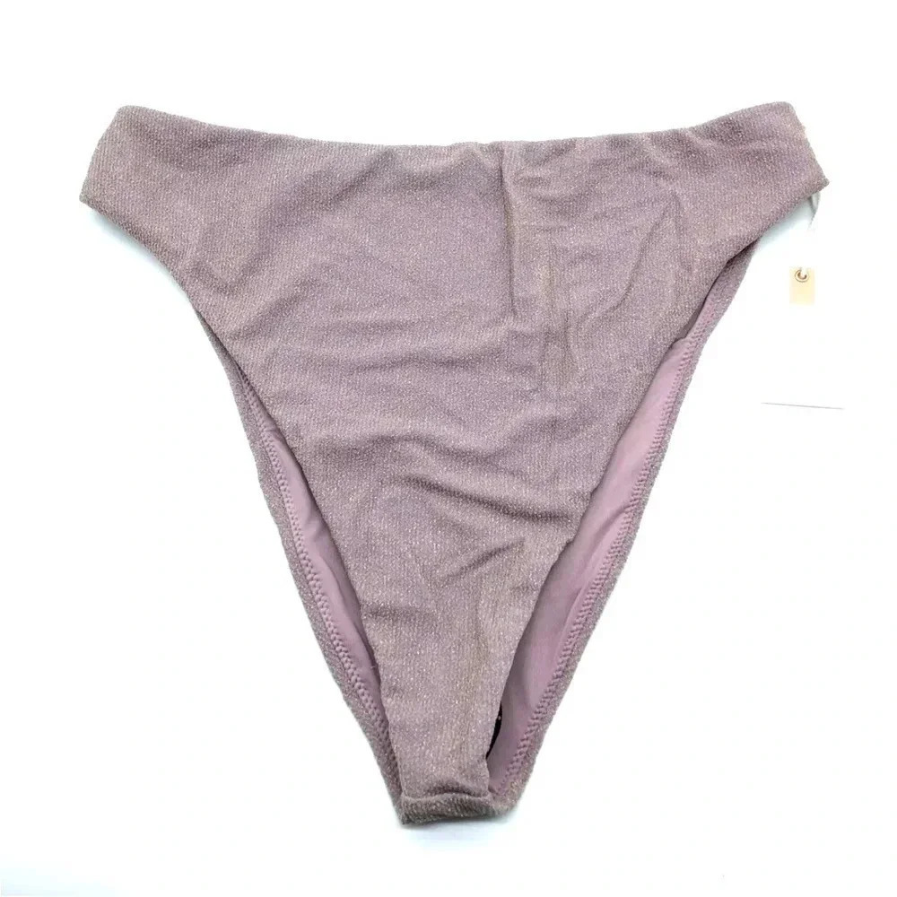 *Final Price* Good American Bikini Bottom Size 8 or 5XL Lilac Sparkle Cheeky NWT